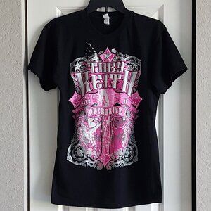 Toby Keith Black & Pink Live in Overdrive Women's T-shirt Size XL